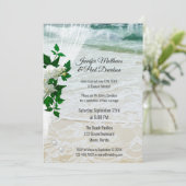 Romantic Orchid Floral Beach Weddenschap Kaart (Staand voorkant)