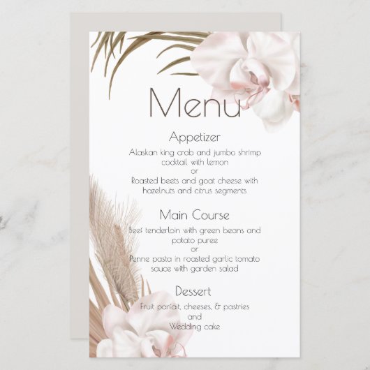 Romantic Orchids en Pampas Grass (Voorkant / Achterkant)