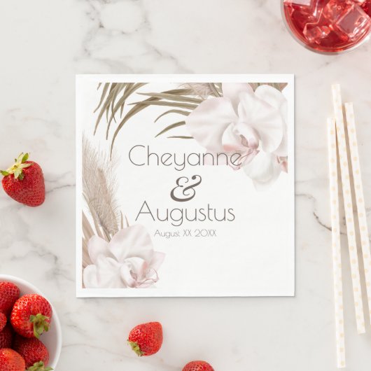 Romantic Orchids en Pampas Grass Servet (Insitu)