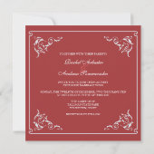 Romantic Ornaments Wedding Crimson Kaart (Achterkant)