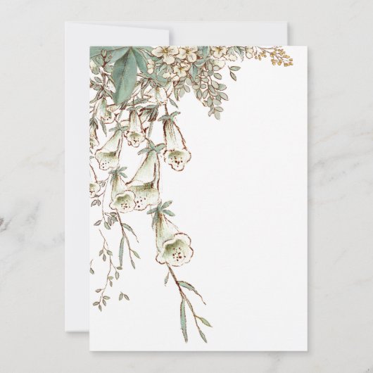 Romantic Our Wedding Floral Script Elegant Kaart (Achterkant)