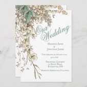 Romantic Our Wedding Floral Script Elegant Kaart (Voorkant / Achterkant)