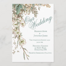 Romantic Our Wedding Floral Script Elegant