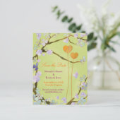 Romantic Outdoor Wedding sparen de Datum Aankondigingskaart (Staand voorkant)