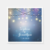 Romantic Outdoor Wedding Twinkle String Lights Servetten (Voorkant)