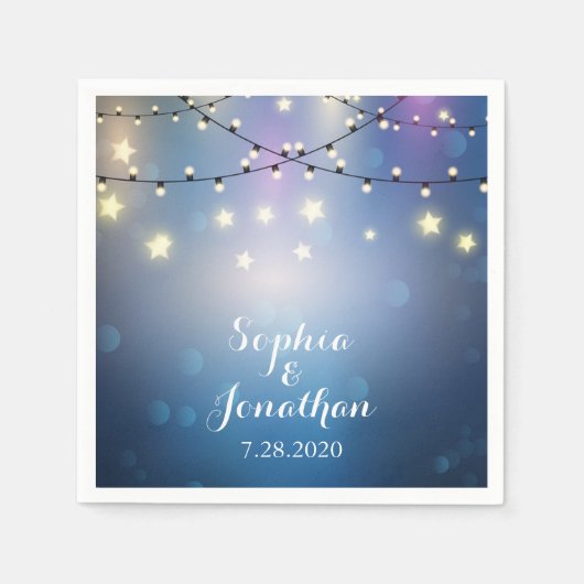 Romantic Outdoor Wedding Twinkle String Lights Servetten (Voorkant)