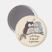 Romantic Owls in Love Twit Twoo Magneet (Voorkant / Achterkant)