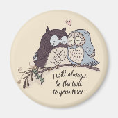 Romantic Owls in Love Twit Twoo Magneet (Voorkant)