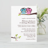 Romantic Owls Wedding Kaart (Staand voorkant)