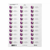 Romantic Paars Floral Return Address Label (Full Sheet)