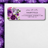 Romantic Paars Floral Return Address Label