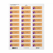 Romantic Paars Floral Return Address Label (Full Sheet)