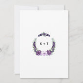 Romantic Paarse Floral en Greenery sparen de datum Kaart (Achterkant)