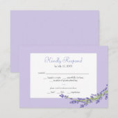 Romantic Paarse Lavender RSVP-kaart RSVP Kaartje (Voorkant / Achterkant)