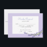 Romantic Paarse Lavender RSVP-kaart RSVP Kaartje<br><div class="desc">Bericht me als je hulp nodig hebt of speciale verzoeken hebt.</div>
