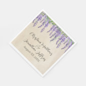 Romantic Paarse Wisteria over de bijtende perkamen Servet (Hoek)