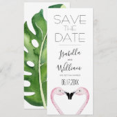 Romantic Palm Wedding Save the Date Invitation (Voorkant / Achterkant)
