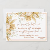 Romantic Pampas Grass Floral Wedding Save Date Kaart (Voorkant)