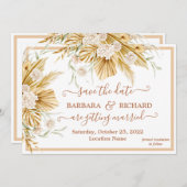 Romantic Pampas Grass Floral Wedding Save Date Kaart (Voorkant / Achterkant)
