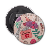 Romantic Paris Collage Button Flesopener (Voorkant)