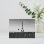 Romantic Paris Eiffel Tower Black en white Briefkaart (Staand voorkant)