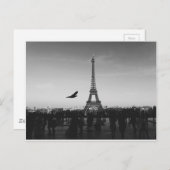 Romantic Paris Eiffel Tower Black en white Briefkaart (Voorkant / Achterkant)