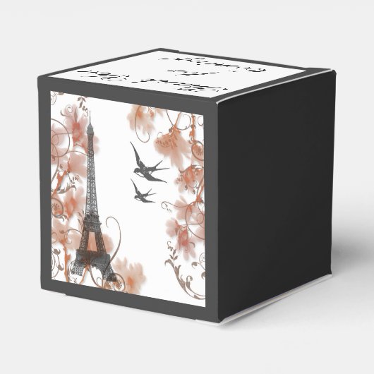 Romantic Paris Eiffel Tower bruiloft Bedankdoosjes (Achterkant)