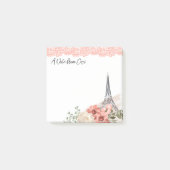 Romantic Paris Eiffel Tower Floral Post-it® Notes (Voorkant)