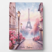 Romantic Paris France – Eiffel Tower Floral Fotoplaat (voorkant)