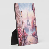 Romantic Paris France – Eiffel Tower Floral Fotoplaat (Zijkant)