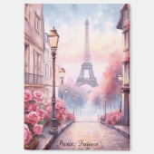 Romantic Paris France – Eiffel Tower Floral Magneet (Voorkant)