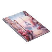 Romantic Paris France – Eiffel Tower Floral Notitieboek (Rechterzijde)