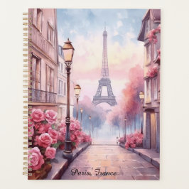 Romantic Paris France – Eiffel Tower Floral Planner