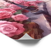 Romantic Paris France – Eiffel Tower Floral Poster (Hoek)