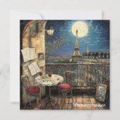 Romantic Paris France Eiffel Tower Illustration (Voorkant)