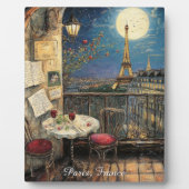 Romantic Paris France Eiffel Tower Illustration Fotoplaat (Voorkant)