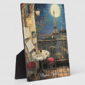 Romantic Paris France Eiffel Tower Illustration Fotoplaat (Zijkant)