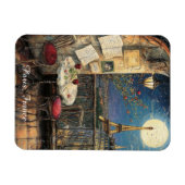 Romantic Paris France Eiffel Tower Illustration Magneet (Horizontaal)