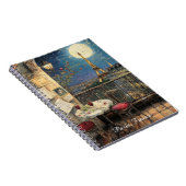 Romantic Paris France Eiffel Tower Illustration Notitieboek (Rechterzijde)