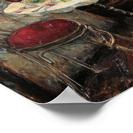 Romantic Paris France Eiffel Tower Illustration Poster (Hoek)