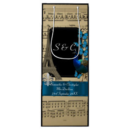 Romantic  Paris gepersonaliseerde bruiloft Wijn Cadeautas