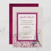 Romantic Paris in Springtime Burgundy Pink Blossom Kaart (Voorkant / Achterkant)
