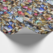 Romantic Paris Love Padlocks Cadeaupapier (Hoek)