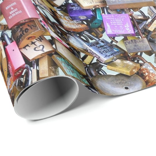 Romantic Paris Love Padlocks Cadeaupapier (Rol Hoek)