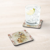 Romantic Paris Lovers roze shabbychic Bier Onderzetter (Rechterzijde)