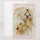 Romantic Paris Lovers roze shabbychic Briefpapier (Voorkant / Achterkant)