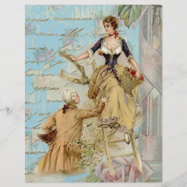 Romantic Paris Lovers Shabbychic blue (Voorkant)