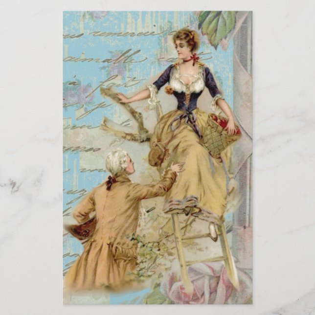 Romantic Paris Lovers Shabbychic blue (Voorkant)