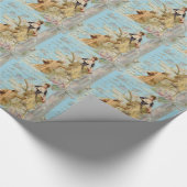 Romantic Paris Lovers Shabbychic blue Cadeaupapier (Hoek)