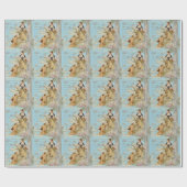 Romantic Paris Lovers Shabbychic blue Cadeaupapier (Vlak)